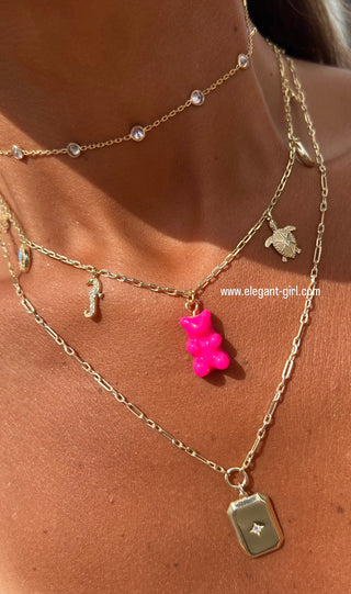 GOLD STAR CUBE NECKLACE