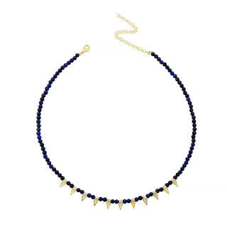 LAPIS MILAN SPIKE BEADS NECKLACE