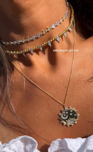 GLOWING SUN MOON NECKLACE