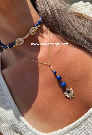 LAPIS FISH EYE NECKLACE