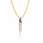 SNAKE SKIN NAVY MAGICAL STARS MOON SOLITAIR NECKLACE
