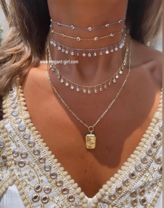 GOLD STAR CUBE NECKLACE