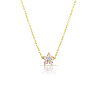 ELEGANT PINK AQUA FLOWER NECKLACE