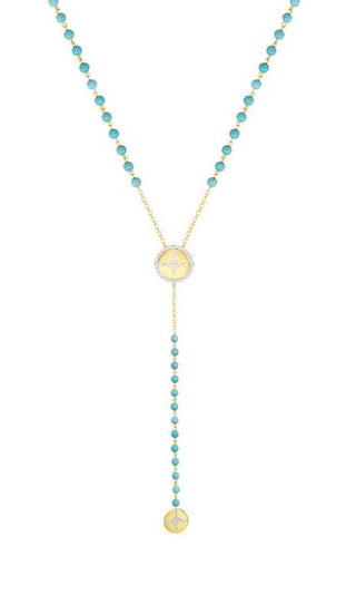 DOUBLE FIRUZ STARS  NECKLACE