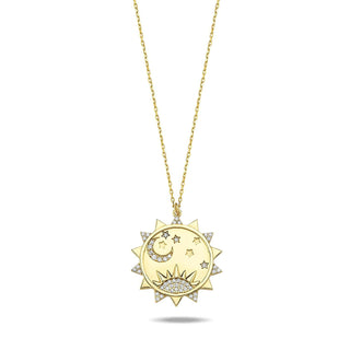 GLOWING SUN MOON NECKLACE
