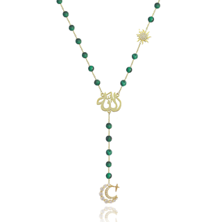 COLORS STONE SUN MOON ALLAH LONG NECKLACE