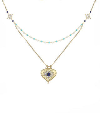 DOUBLE LAYERS HEART NECKLACE