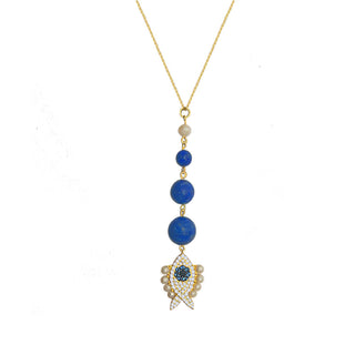 LAPIS FISH EYE NECKLACE