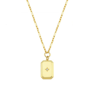 GOLD STAR CUBE NECKLACE