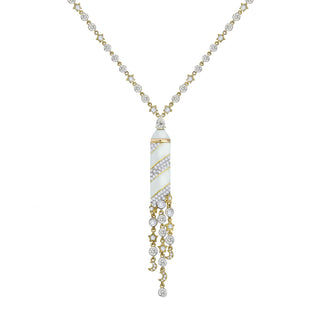 WHITE MAGICAL STARS MOON SOLITAIR NECKLACE