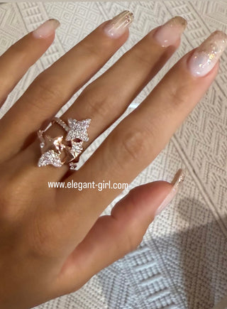 ROSE DOUBLE STAR RING