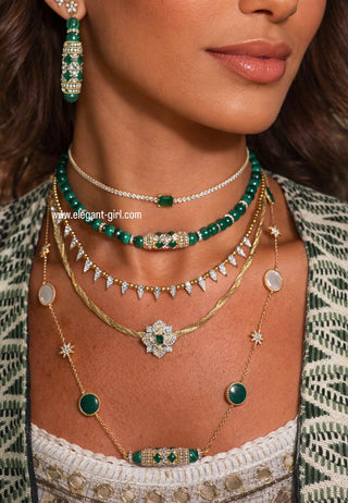 IMPERIAL GREEN MALACHITE CHOKER - ELEGANT GIRLS