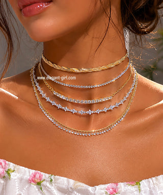 ONE LINE DIAMOND CHOKER - ELEGANT GIRLS