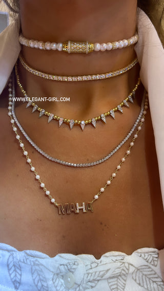 FULL DIAMOND GOLD TENNIS  CHOKER