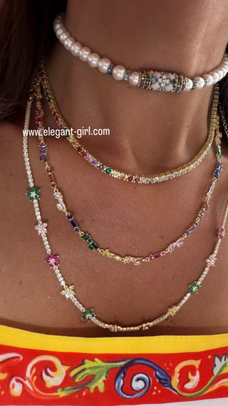 IMPERIAL RAINBOW PEARLS CHOKER - ELEGANT GIRLS