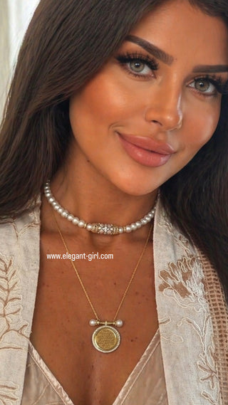 Ayat Al Kursi Pearl Bar Necklace
