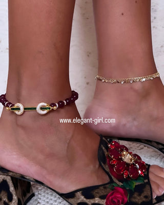 RED AGATE POWER ANKLET