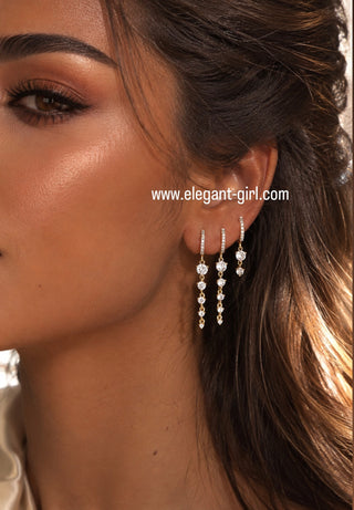 Multi Sparkle Solitaire Hoop Earring - ELEGANT GIRLS
