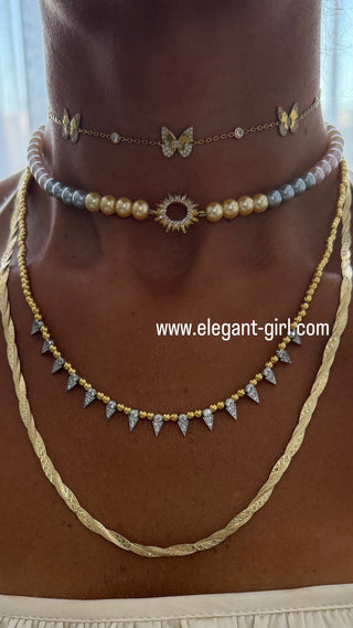 DOUBLE CRAFTED SNAKE SKIN NECKLACE - ELEGANT GIRLS