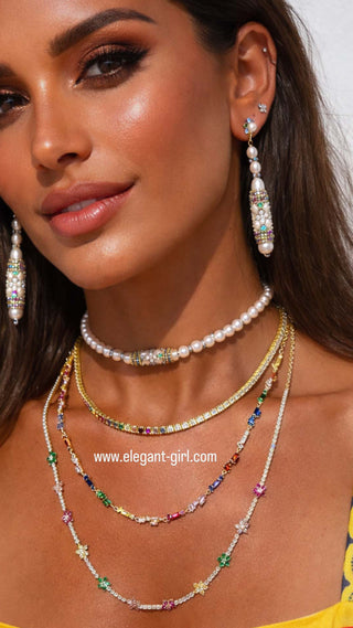 IMPERIAL RAINBOW PEARLS CHOKER - ELEGANT GIRLS
