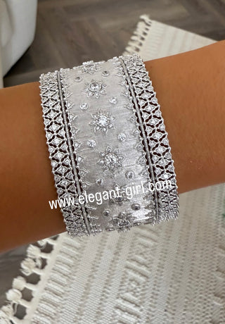 THE LUXURY SILVER DIAMOND BANGEL