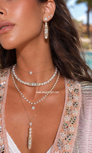 FLOWER PEARLS CHOKER - ELEGANT GIRLS