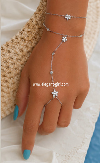 Silver FLOWERS HAND CHAIN