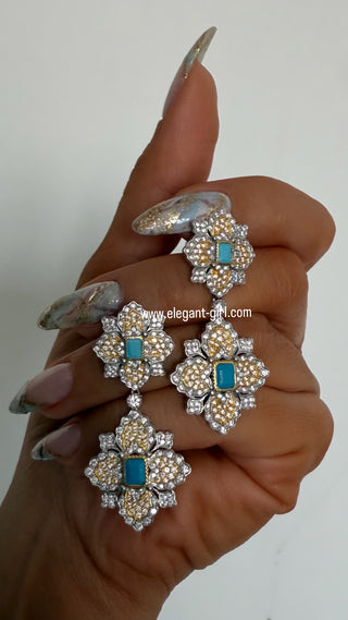 THE LUXURY REGAL TURQUOISE DOUBLE EARRING