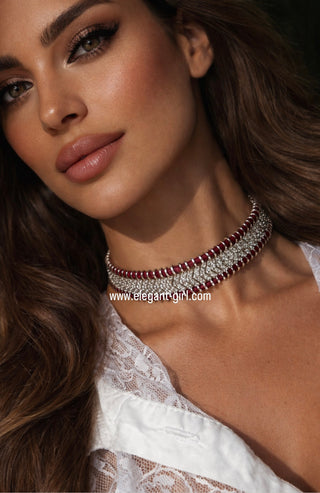 Riviera Ruby Chain Choker - ELEGANT GIRLS
