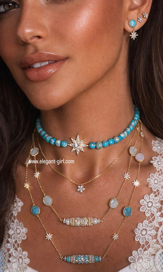 IMPERIAL WHITE PEARLS STARS NECKLACE - ELEGANT GIRLS