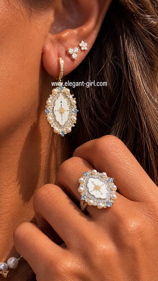 White Lumière Star Earring