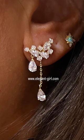 MARQUISE DANGLING EARRING GOLD