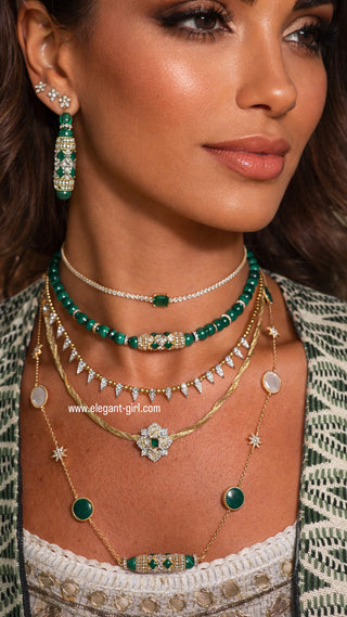 THE LUXURY EMERALD STAR CRAFTED SNAKE SKIN CHOKER - ELEGANT GIRLS