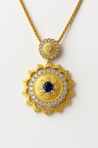 THE ROYAL BLOOM BLUE SAPPHIRE NECKLACE