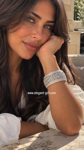 THE LUXURY SILVER DANTIL LACE BANGEL - ELEGANT GIRLS