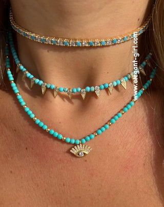 THE DIAMOND TURQUOISE TENNIS CHOKER