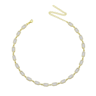 BAGUETTE DIAMOND SHAPE CHOKER GOLD