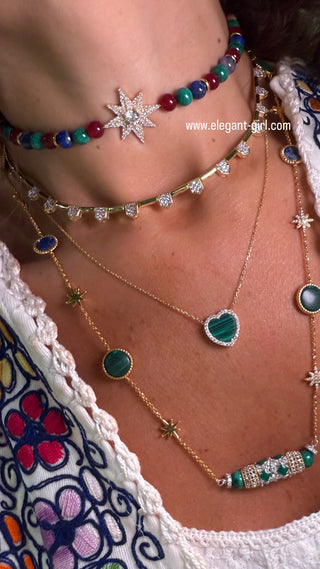 MULTI STONES  STAR CHOKER