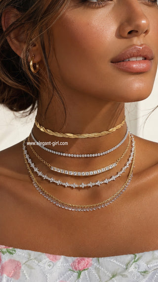 DOUBLE CRAFTED SNAKE SKIN CHOKER - ELEGANT GIRLS