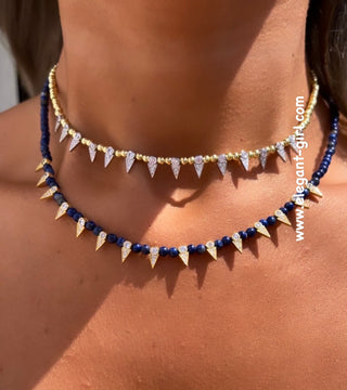 LAPIS MILAN SPIKE BEADS NECKLACE