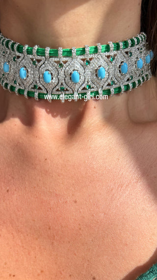 Riviera Green Choker - ELEGANT GIRLS