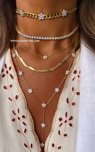 FULL DIAMOND TRI COLOR TENNIS  CHOKER