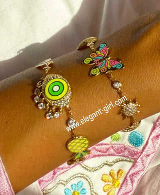 GOLDEN TROPIC VIBES SUMMER BRACELET🍍🌴🍉
