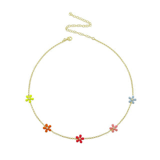 BARBIE PINK 5 FLOWERS CHOKER