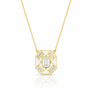 WHITE DECO ART NECKLACE - ELEGANT GIRLS