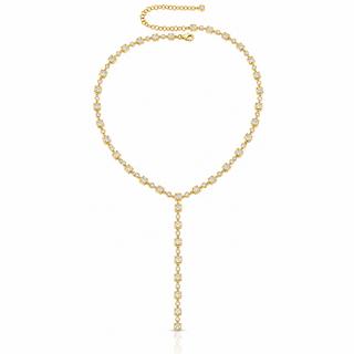 Y SHAPE LONG BAGUETTE SQUARE NECKLACE - ELEGANT GIRLS