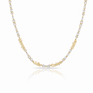 MULTI SHAPE STONES WITH NAMES CHOKER