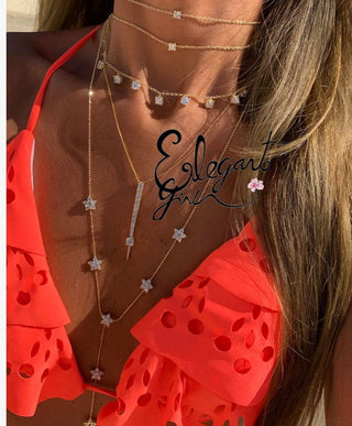 Y SHAPE LONG FLOWER NECKLACE