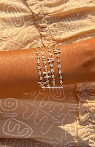 ONE LETTER DIAMOND BRACELET