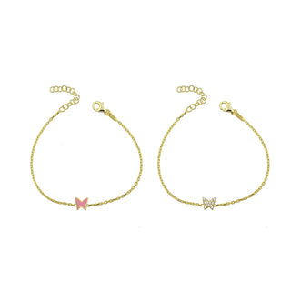 DOUBLE SIDE PINK BUTTERFLY BRACELET